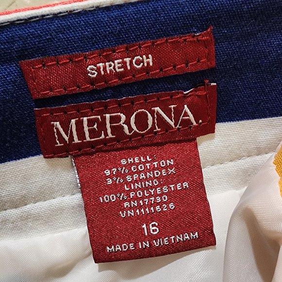 Women's Colorful Stripe Side Pockets Fully Lined Size 16 Skirt Nautical Summer - Picture 8 of 9